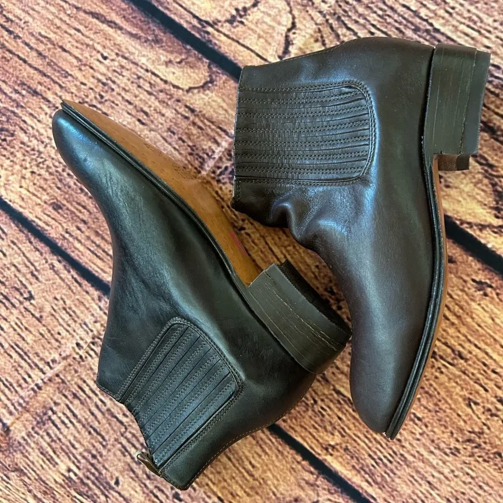 Kids Youth El Canelo Botas‎ Cowboy Ankle Boots Leather Color Brown Size 13